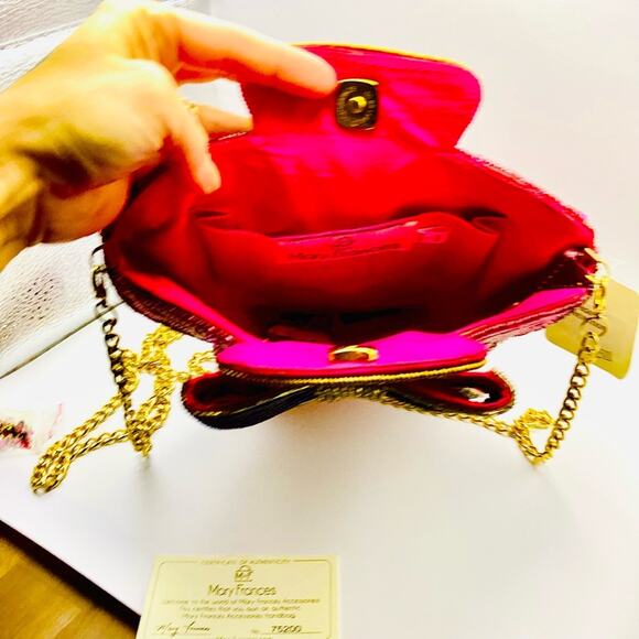 Mary Frances Love Potion Pink Beaded Clutch - Picture 10 of 14